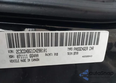 2012 Dodge Charger Se из США, поврежденный, VIN 2C3CDXBG1CH298101